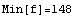Min[f]=148