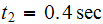 $t_{2}=0.4\sec$