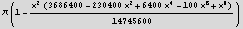 π (1 - (x^2 (3686400 - 230400 x^2 + 6400 x^4 - 100 x^6 + x^8))/14745600)